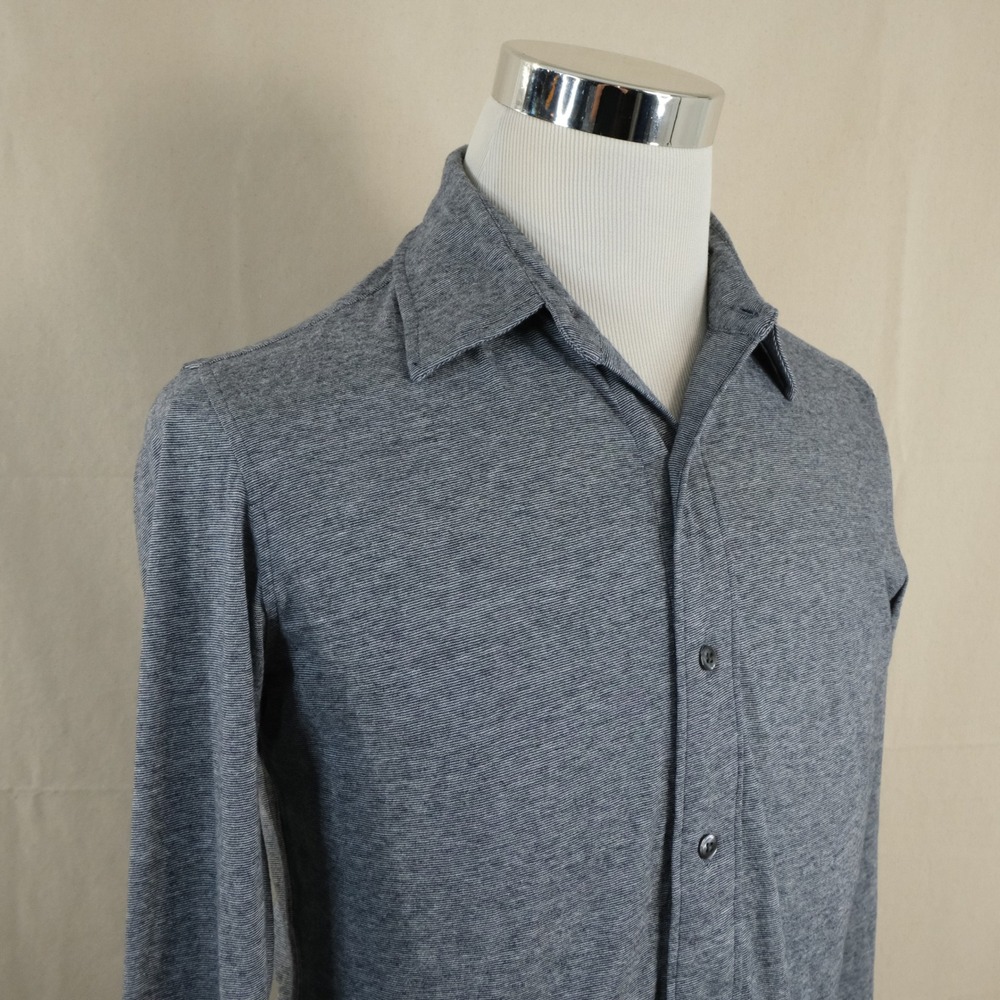 Bonobos Small Slim Fit Button Down Shirt Gray Striped Cotton Blend Casual Mens